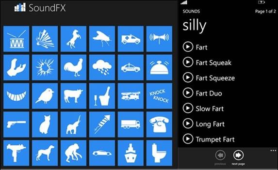 SoundFX và màn hình thiết lập cho Windows Phone