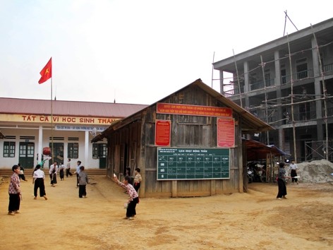 Một trường học ở huyện Trạm Tấu, tỉnh Yên Bái đang được xây mới. Ảnh minh hoa: Trung Kiên