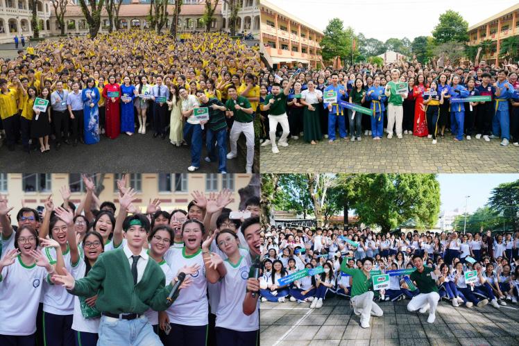 D&agrave;n sao Việt tiếp sức học sinh trước kỷ lục đồng diễn v&otilde; nhạc Vovinam